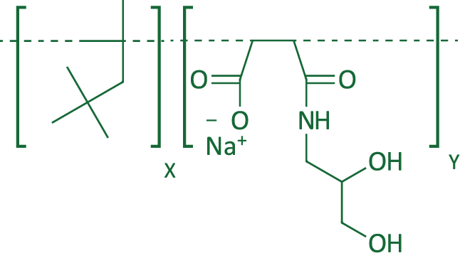 Chemical structural formula of diisobutylene-maleic acid (DIBMA)